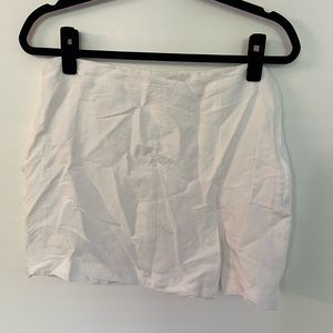 Short White Linen Mini Skirt